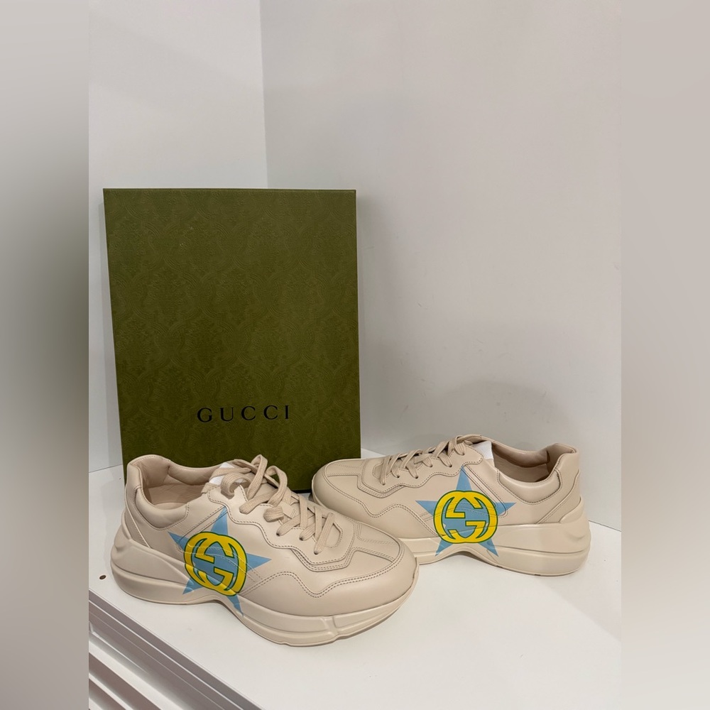 Gucci new men sneakers Apollo Ivoire leather size 9.5